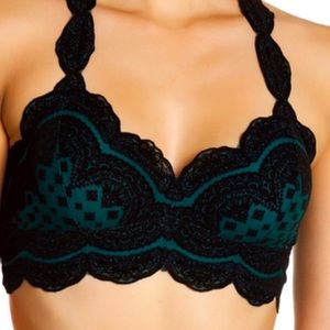 Free People Intimately Green +Black Bralette